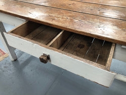 Early Victorian Pine Table-Desk With Drawer & Painted Base | Antique & Vintage | Moonee Ponds Antiques | Australia Wide Delivery