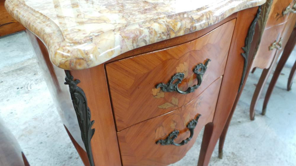 A Lovely Pair Of Petite Inlaid Bedside Cabinets | Antique & Vintage | Moonee Ponds Antiques | Australia Wide Delivery