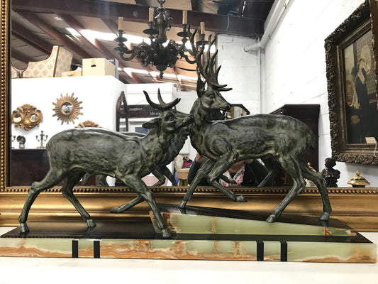French Art Deco Deer Sculpture-1