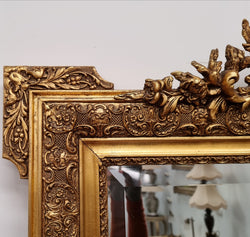French Ornate Gilt Decorated & Floral Bevelled Mirror | Antique & Vintage | Moonee Ponds Antiques | Australia Wide Delivery