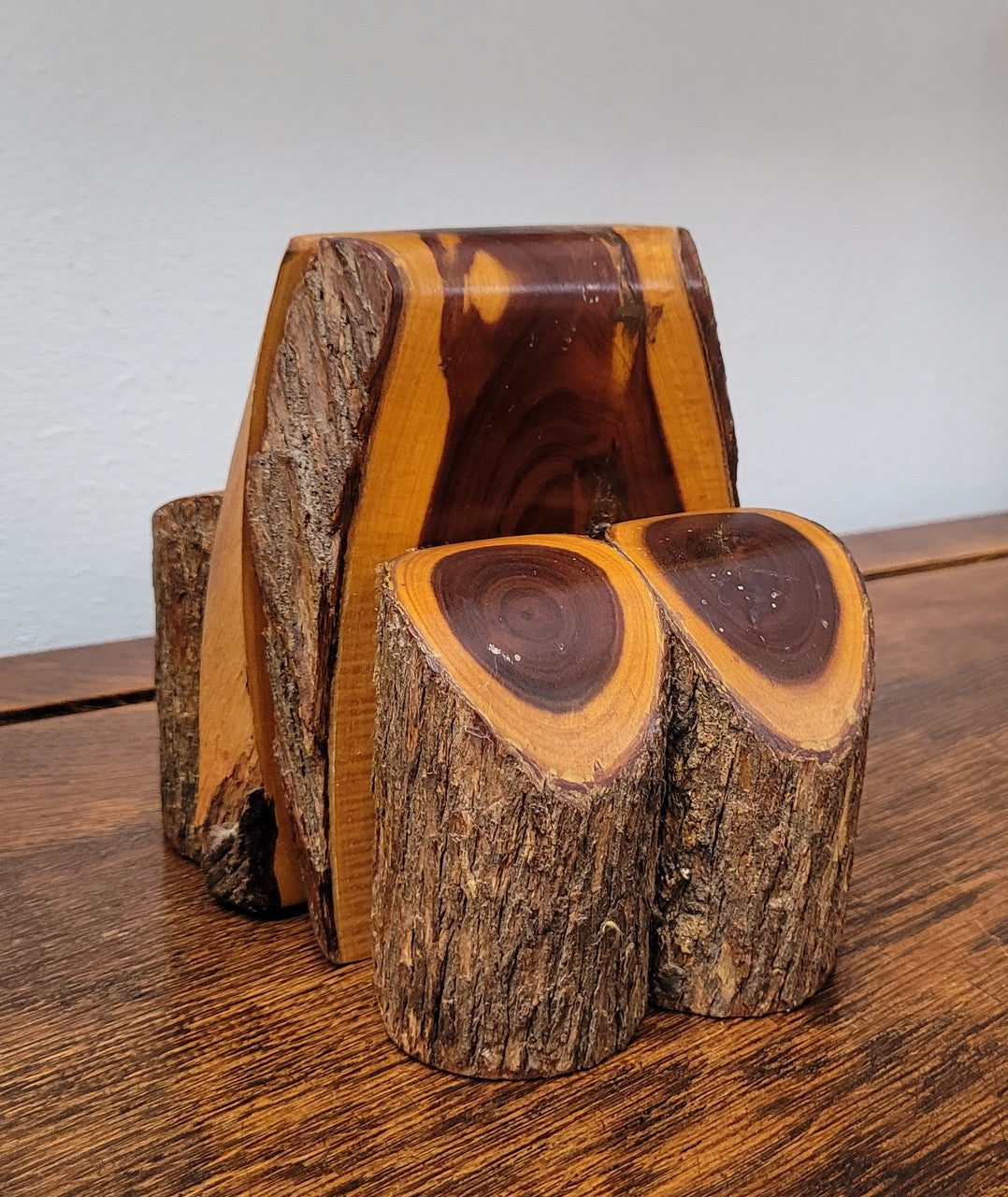 Pair Vintage Mulga Wood Book Ends