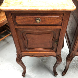 Lovely Pair Of French Oak Bedsides