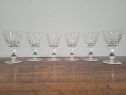 Set of Six Stuart Crystal “Henley” Pattern Wine Glasses | Antique & Vintage | Moonee Ponds Antiques | Australia Wide Delivery