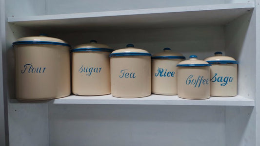 Set Of 6 Vintage Canisters