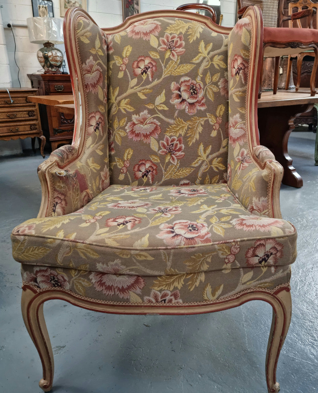 Beautiful French Painted Vintage Upholstered Armchair | Antique & Vintage | Moonee Ponds Antiques | Australia Wide Delivery