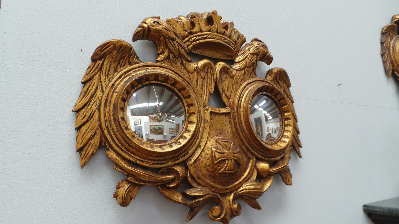 Beautiful Hand Carved French Gilt Wood Double Convex Mirror-1 | Antique & Vintage | Moonee Ponds Antiques | Australia Wide Delivery