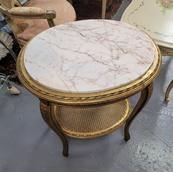 Stunning Louis XV Style Two Tier Marble Topped Gilt Lamp-Side Table | Antique & Vintage | Moonee Ponds Antiques | Australia Wide Delivery