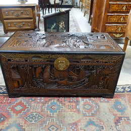 Antique Chinese Carved Camphor Chest