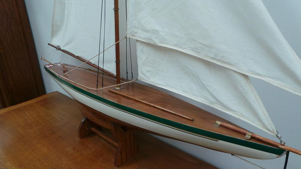 Vintage Wooden Model Yacht