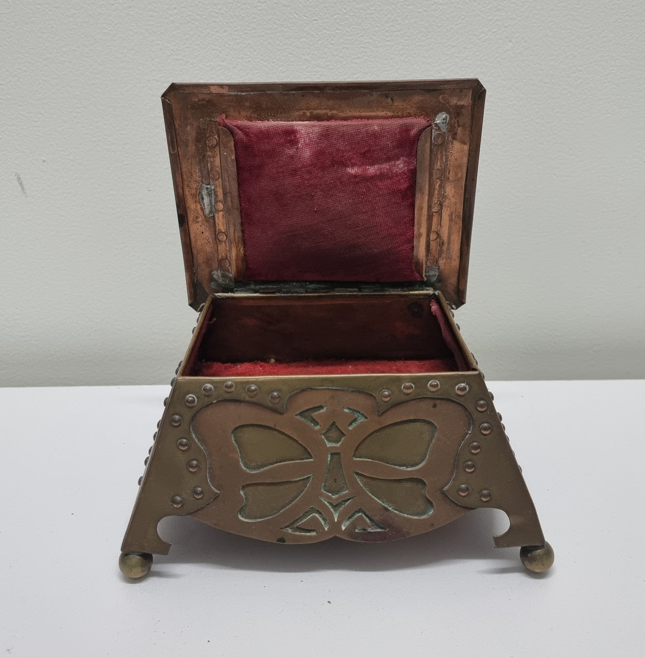 Arts and Crafts Copper Jewellery Box