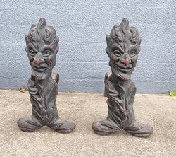 Fabulous Rustic Pair of French Cast Iron Fire Dogs | Antique & Vintage | Moonee Ponds Antiques | Australia Wide Delivery