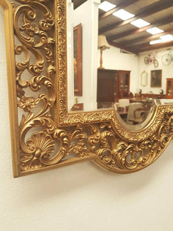 Highly Decorative Antique Solid Brass Bevelled Mirror | Antique & Vintage | Moonee Ponds Antiques | Australia Wide Delivery