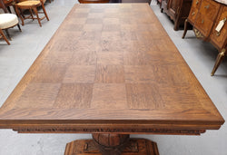 French Oak Renaissance Style Extension Table With Stretcher Base | Antique & Vintage | Moonee Ponds Antiques | Australia Wide Delivery
