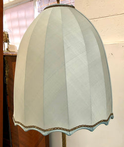 Brass & Stone Standard Lamp With Beautiful Sky Blue Shade | Antique & Vintage | Moonee Ponds Antiques | Australia Wide Delivery