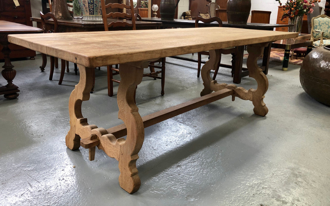 Antique French Bleached Oak Farmhouse Table | Antique & Vintage | Moonee Ponds Antiques | Australia Wide Delivery