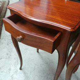 Pair of French Style Mahogany Bedside Cabinets