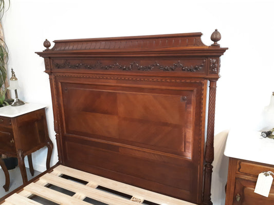 Henry II French Walnut 19th Century Queen Size bed