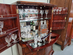 Chippendale Style Flame Mahogany Four Door Drinks Cabinet | Antique & Vintage | Moonee Ponds Antiques | Australia Wide Delivery