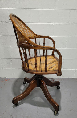 Elm Bentwood & Cane Swivel Desk Chair | Antique & Vintage | Moonee Ponds Antiques | Australia Wide Delivery