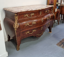 Grand French Bombe Shape Rosewood & Walnut Marble Top Commode | Antique & Vintage | Moonee Ponds Antiques | Australia Wide Delivery