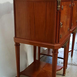 Pair of French Louis XVI Style Mahogany Bedsides Cabinets