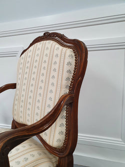 Pair Of Beautifully Carved Upholstered Fauteuils Chairs | Antique & Vintage | Moonee Ponds Antiques | Australia Wide Delivery