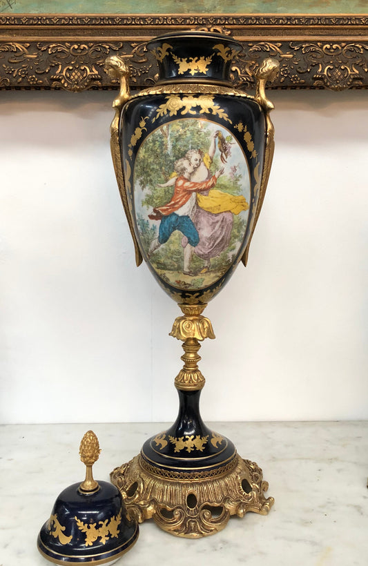 Decorative Tall French Limoges Vase