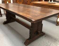 French Oak Stretcher Base Farmhouse Dining Table | Antique & Vintage | Moonee Ponds Antiques | Australia Wide Delivery