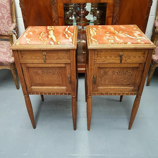 Pair of French Oak Bedside Cabinets-6