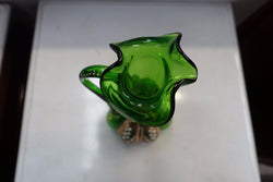 Green Victorian Glass Handled Vase | Antique & Vintage | Moonee Ponds Antiques | Australia Wide Delivery