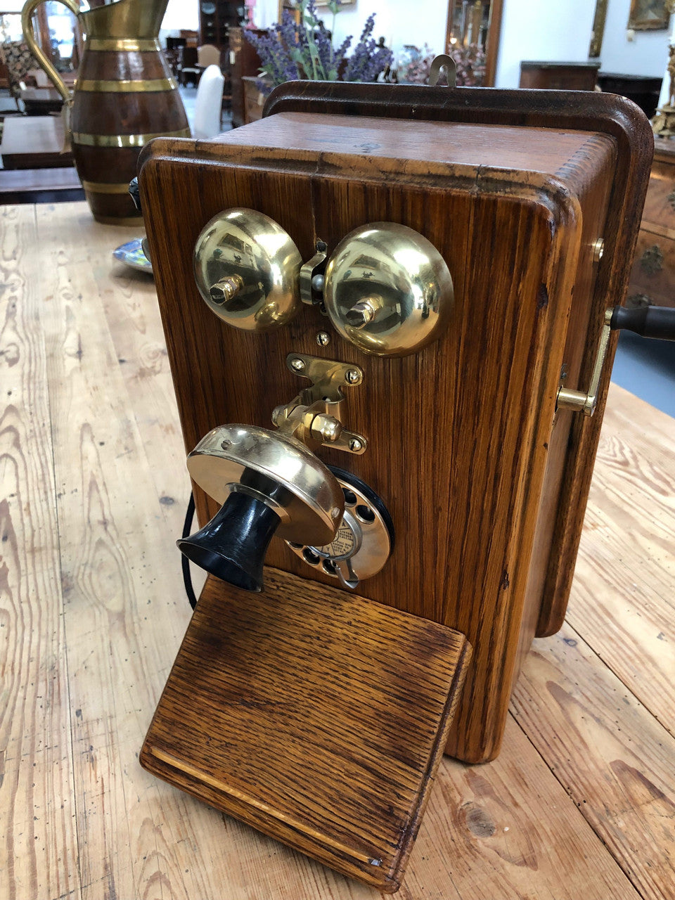 Fabulous Vintage Oak Wall Phone