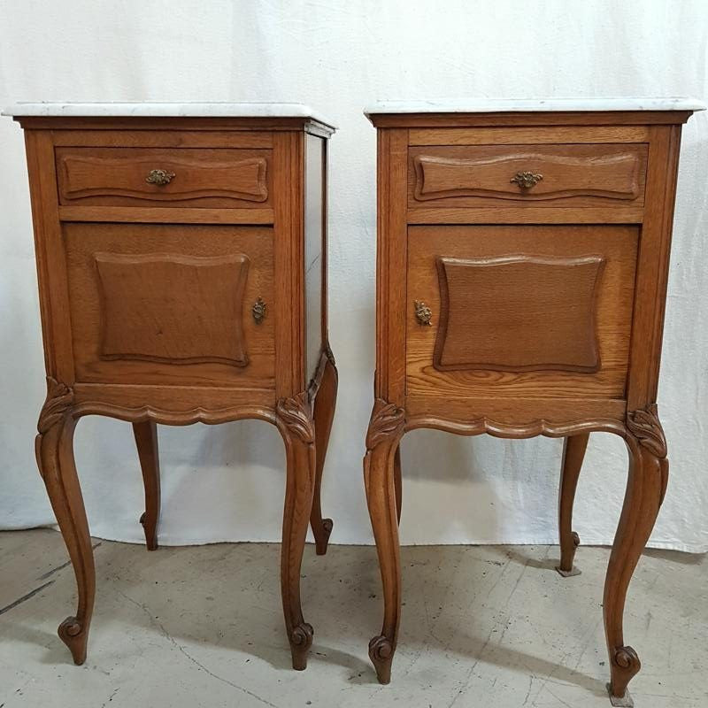 Pair of French Oak Bedsides | Antique & Vintage | Moonee Ponds Antiques | Australia Wide Delivery
