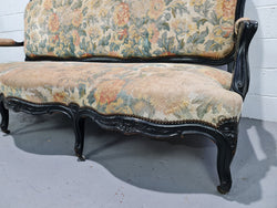Substantial Antique 19th Century Ebonized Serpentine Front Settee | Antique & Vintage | Moonee Ponds Antiques | Australia Wide Delivery