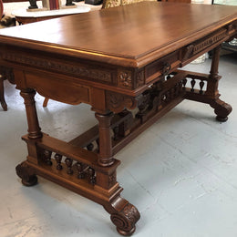 19th Century French Walnut Henry II Style Desk