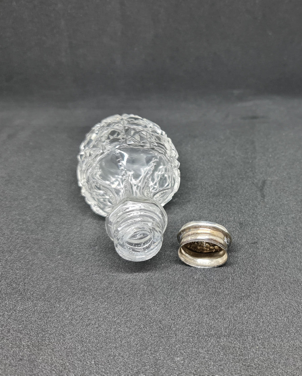 Edwardian Silver Top Glass Vanity-Powder Jar | Antique & Vintage | Moonee Ponds Antiques | Australia Wide Delivery