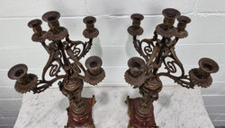 Pair of Decorative Antique French Spelter & Marble Candelabras | Antique & Vintage | Moonee Ponds Antiques | Australia Wide Delivery