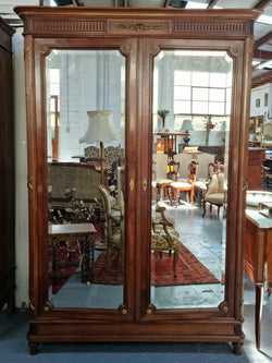 French Louis XVI Style Mirrored Two Door Armoire Wardrobe | Antique & Vintage | Moonee Ponds Antiques | Australia Wide Delivery