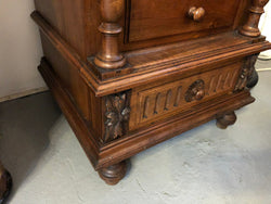 Henry II Style Walnut Inset Marble Top Single Bedside | Antique & Vintage | Moonee Ponds Antiques | Australia Wide Delivery