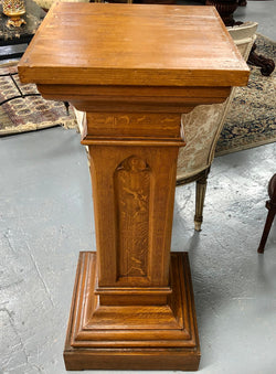 Lovely Antique Faux Oak Pedestal | Antique & Vintage | Moonee Ponds Antiques | Australia Wide Delivery