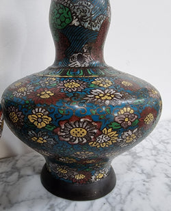 Pair of Early 19th Century Cloisonné Vases | Antique & Vintage | Moonee Ponds Antiques | Australia Wide Delivery
