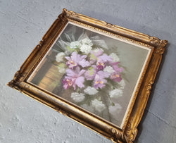 Stunning French Framed Pastel Painting of Irises | Antique & Vintage | Moonee Ponds Antiques | Australia Wide Delivery