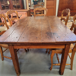 Fabulous early 19th Century Antique Fruitwood Farmhouse table of small proportions and loads of rustic detail. In good original detailed condition.