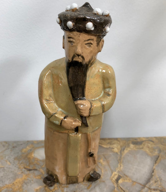 Vintage Chinese Glazed Terra Cotta Figure