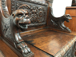 Beautifully Carved 19th Century Gothic Style Hall Seat | Antique & Vintage | Moonee Ponds Antiques | Australia Wide Delivery
