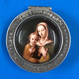 Antique Handpainted Rosary Box