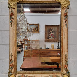 Lovely French 19th century hand painted wall mirror. Sourced from France and in good original detailed condition. Please see photos as it forms part of the description.