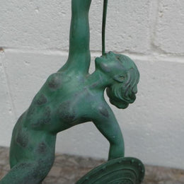 French Art Deco Sculpture Of Nude With Trumpet By Guerbe