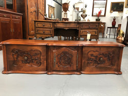 Fabulous Carved Oak Low Line TV Cabinet | Antique & Vintage | Moonee Ponds Antiques | Australia Wide Delivery