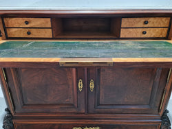 Stunning Rosewood Marble Topped Secretaire With Two Cupboards | Antique & Vintage | Moonee Ponds Antiques | Australia Wide Delivery