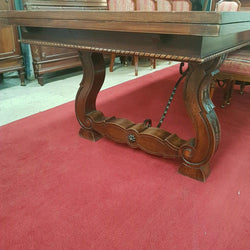 Large French Oak Spanish Style Extension Table | Antique & Vintage | Moonee Ponds Antiques | Australia Wide Delivery